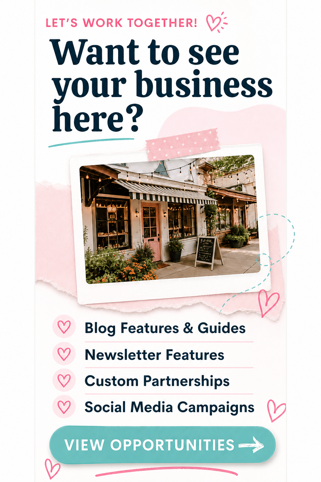 Work with My Curly Adventures partnership inquiry sidebar graphic for brands reaching Texas travelers.