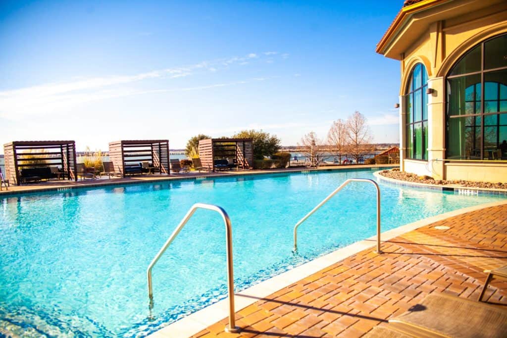 Relaxing pool area at Hilton Lakefront Hotel