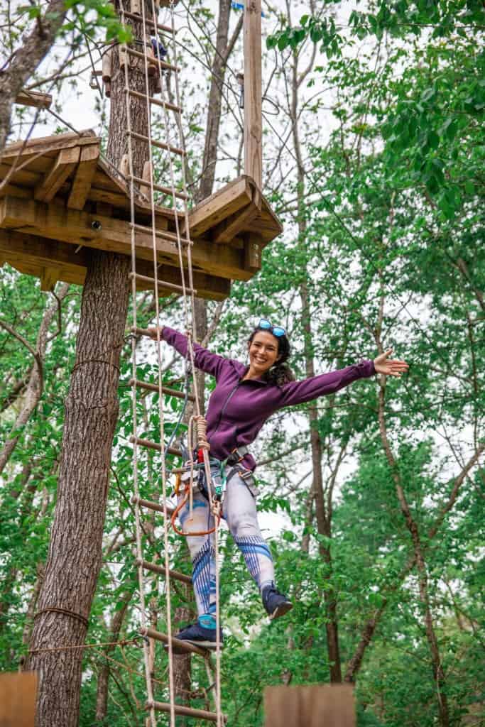 Person on a zipline adventure