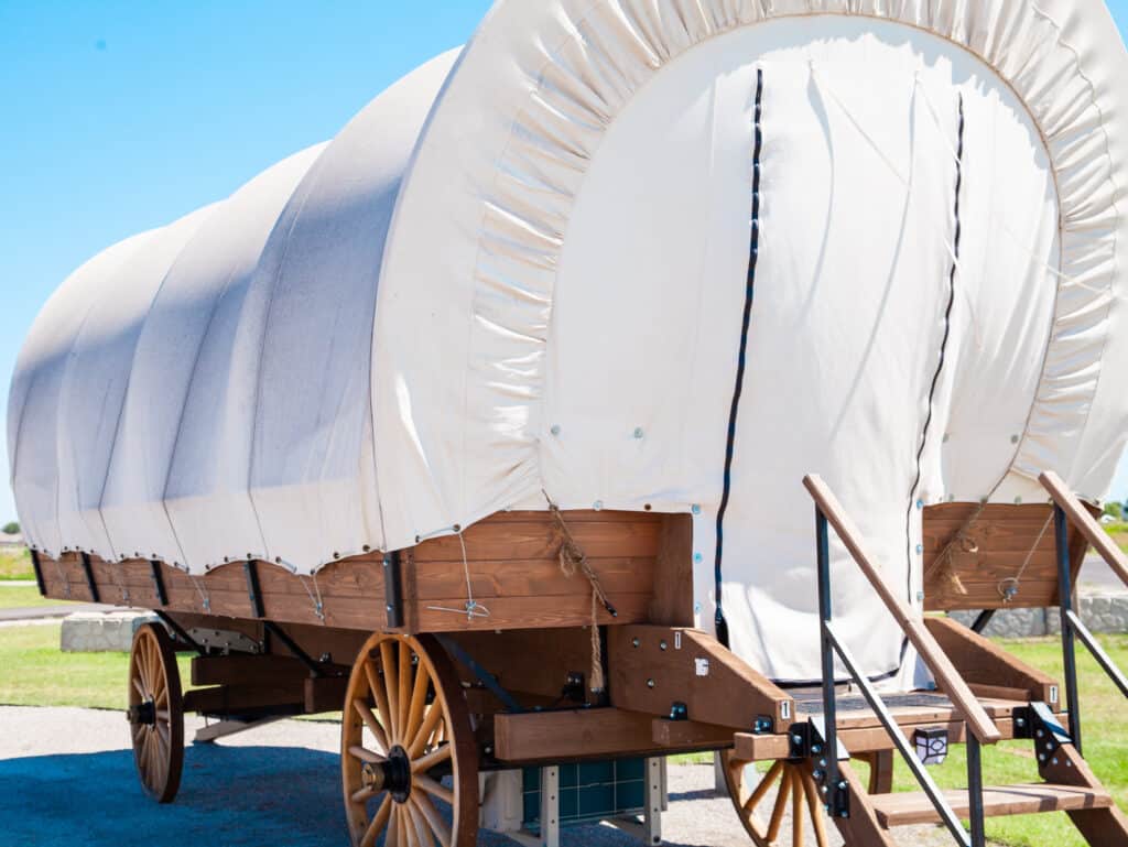 Glamping in Oklahoma City Conestoga Wagon at Orr Family Farm