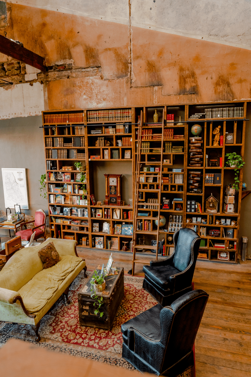 Bookshelves and Reading area 