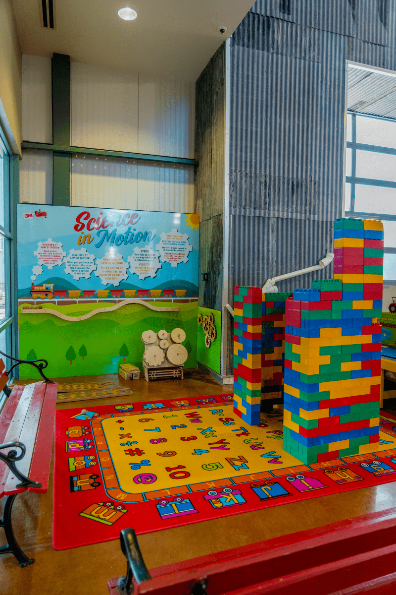 Brick lego play area for kids