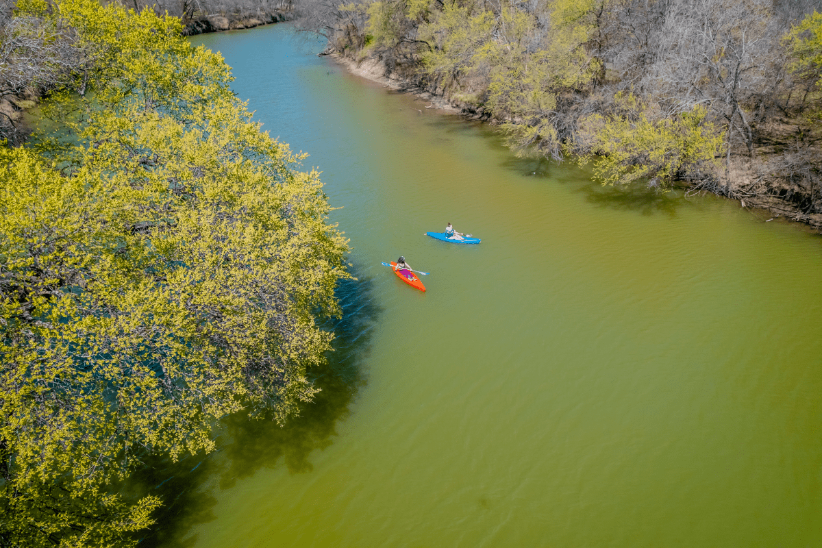 Kayaking on a river at Fabis Park