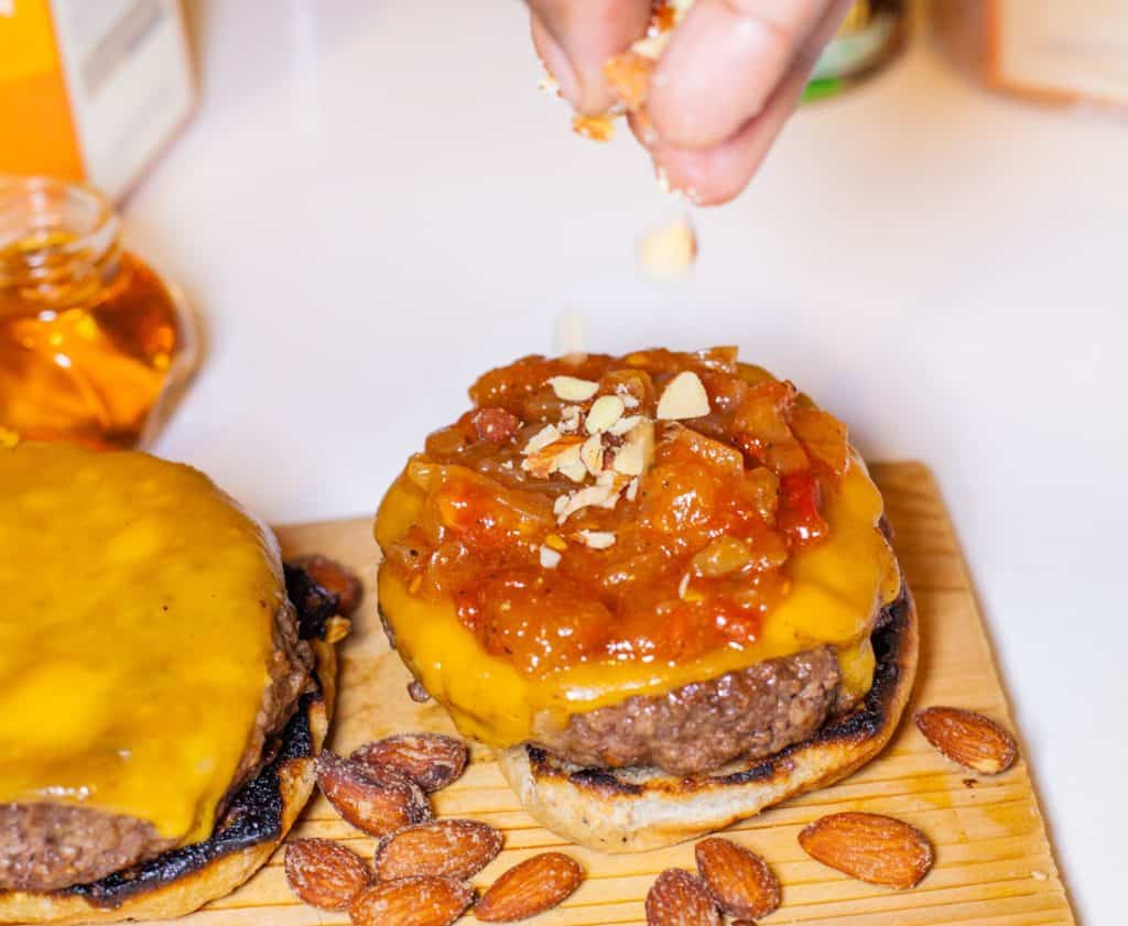 Texas Style Burger Recipe - Bourbon Peach Smokehouse Burger 