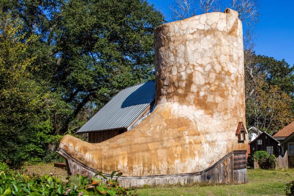 a large boot shaped building