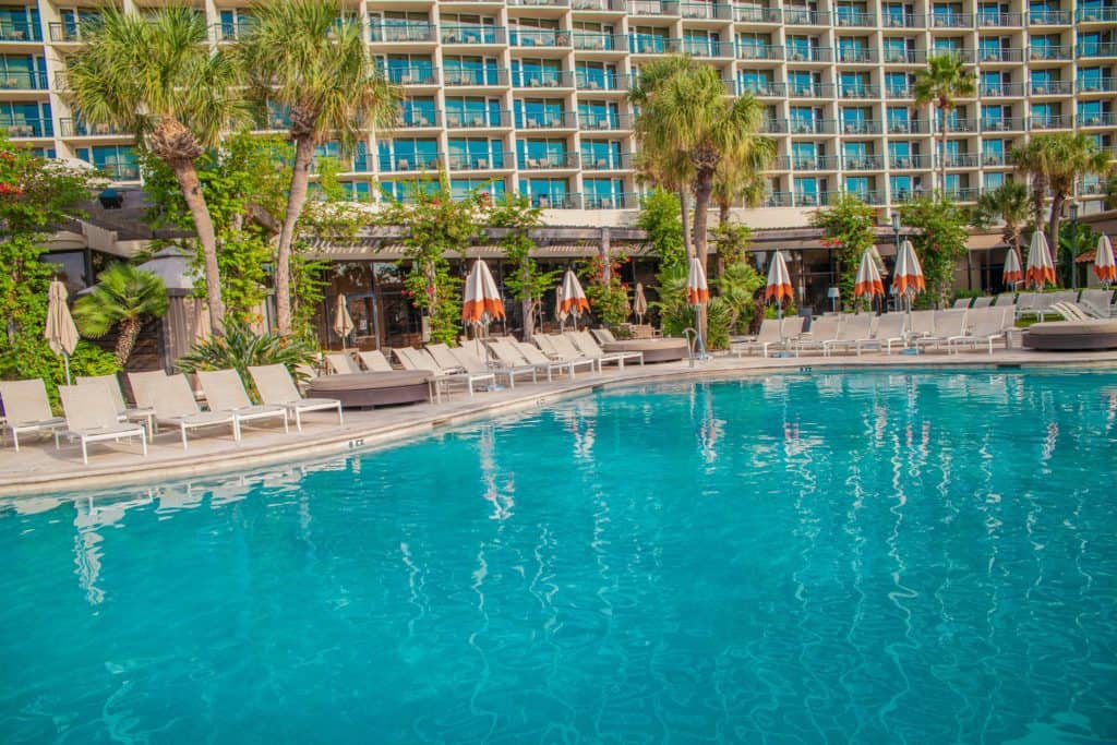 view of the San Luis Resort pool