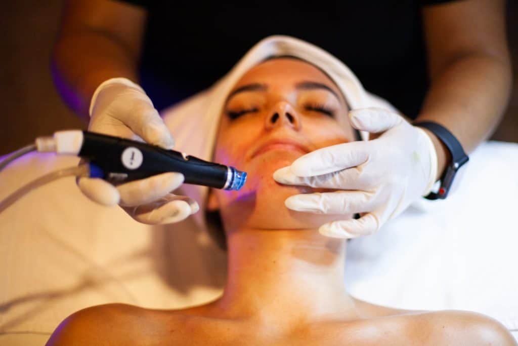 Jessica having a facial at the spa in San Luis Galveston