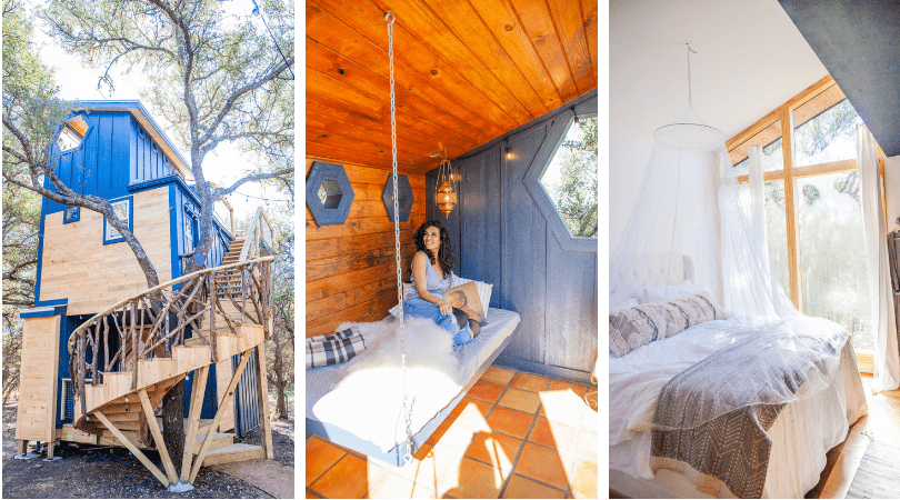 Sleep in a treehouse Fredericksburg TX Honey Tree Farm