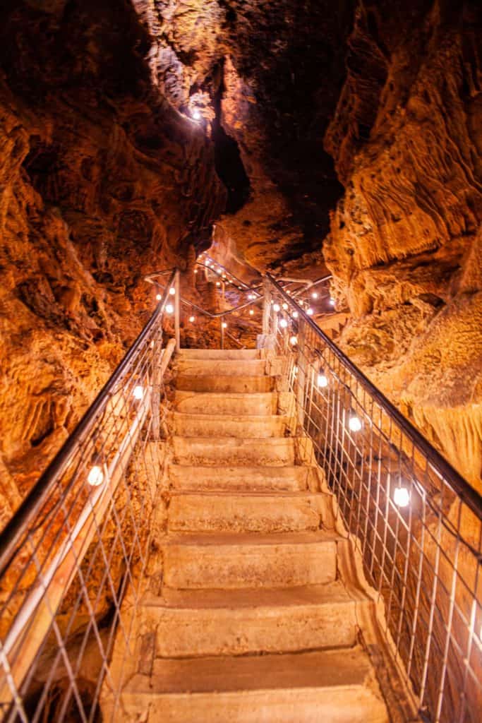 A stairs in a cave