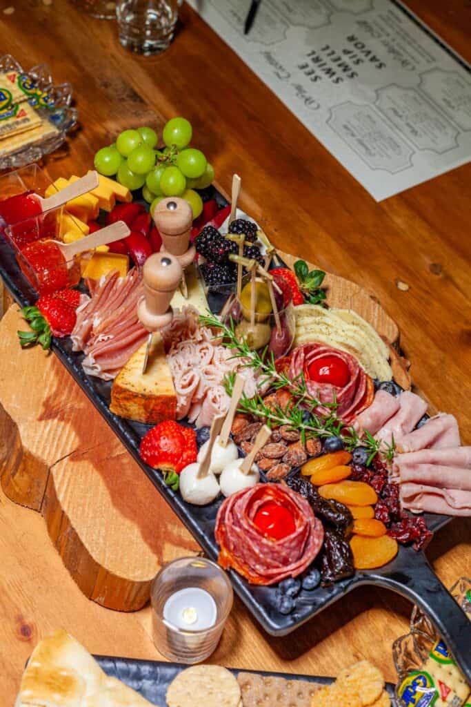 a platter of food on a table