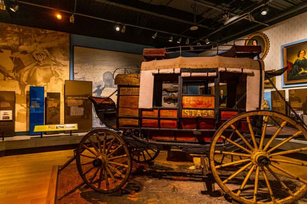 Horse-drawn wagon at New Mexico History Museum Date Night Ideas Santa Fe Couples