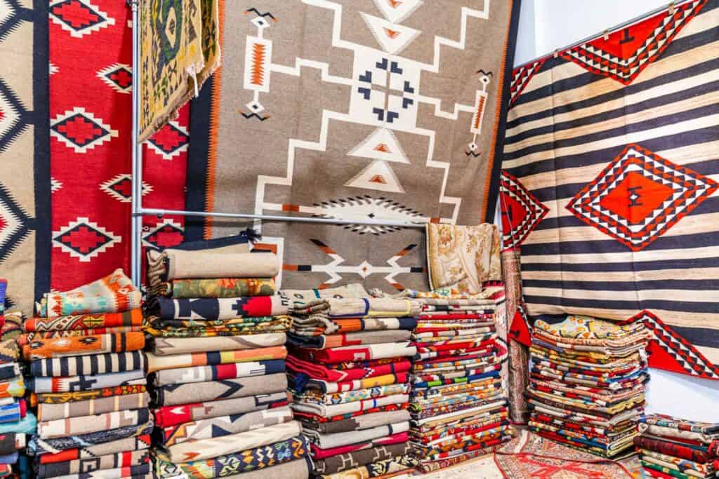 Fabrics sold at El Museo de Cultural on the Plaza Date Night Ideas Santa Fe Couples