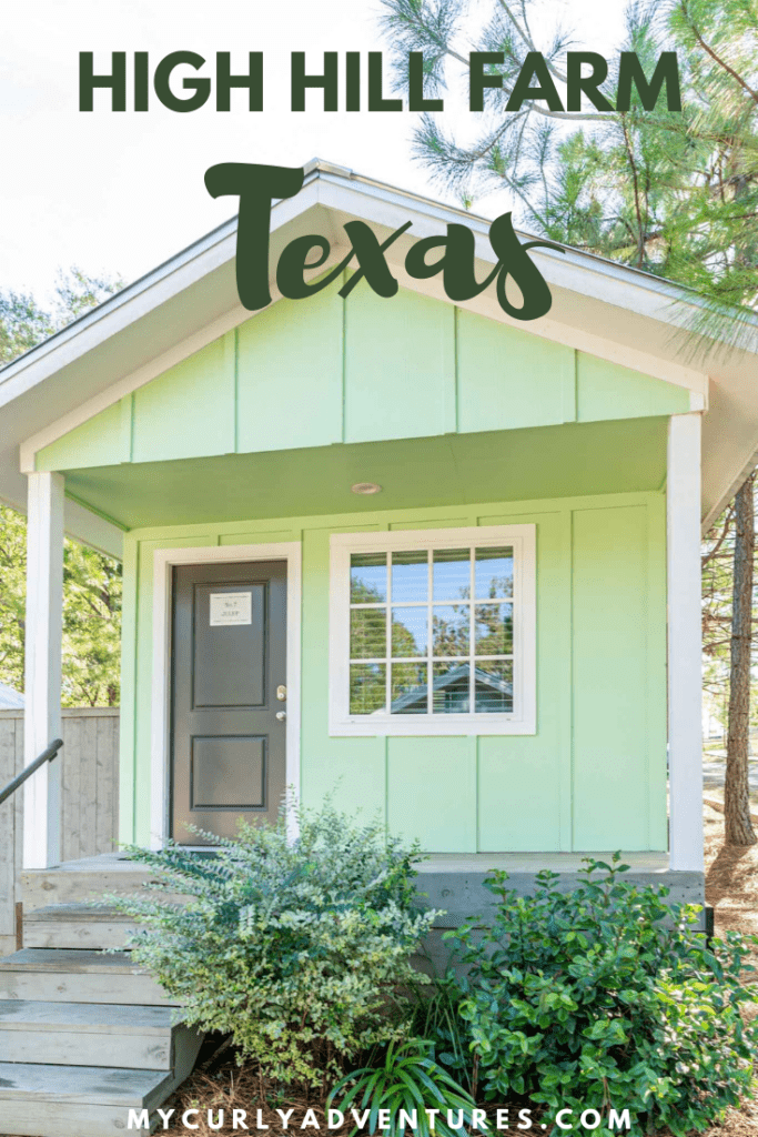 Mint green bungalow at High Hill Farm Tyler TX