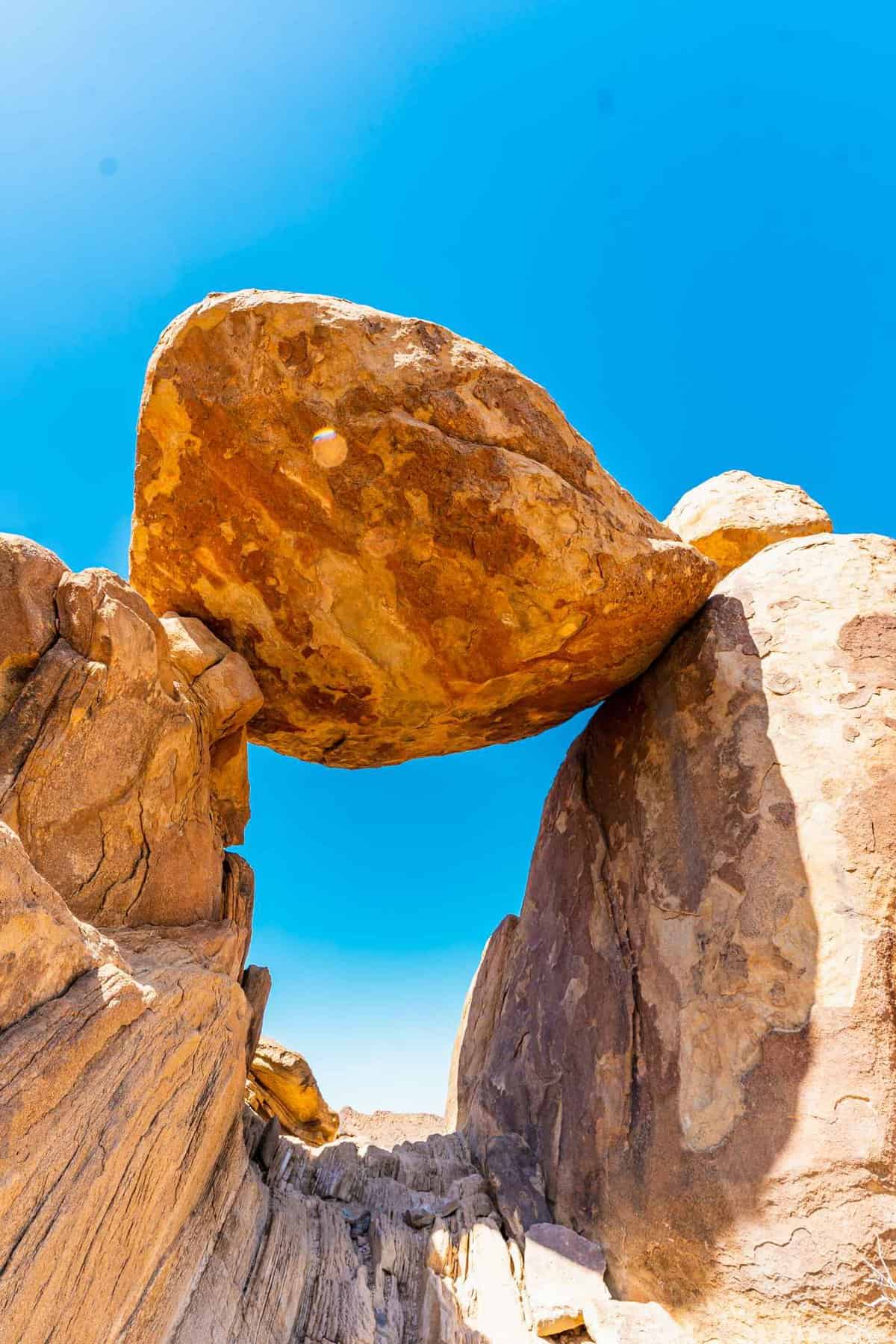 The Balanced Rock formation in Big Bend