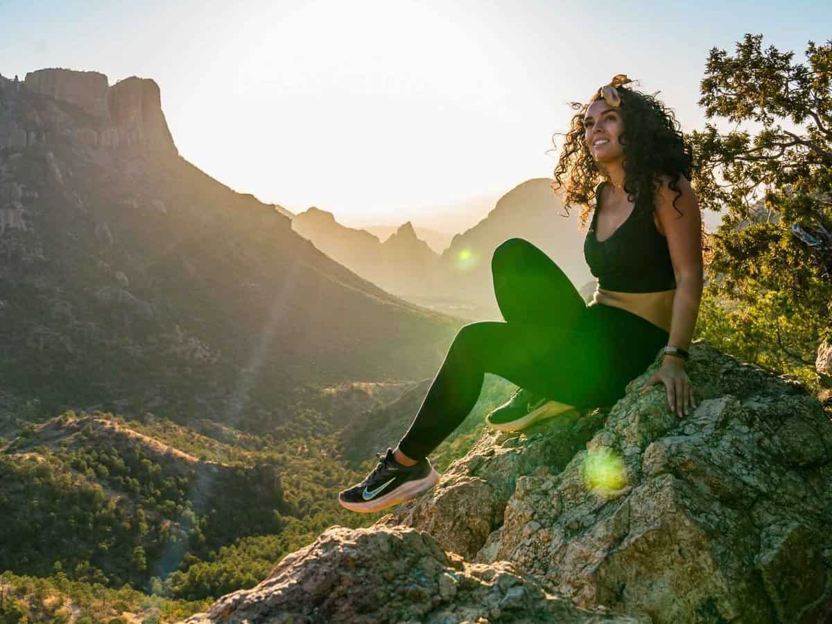 Jessica looking out over the mountains in Big Bend