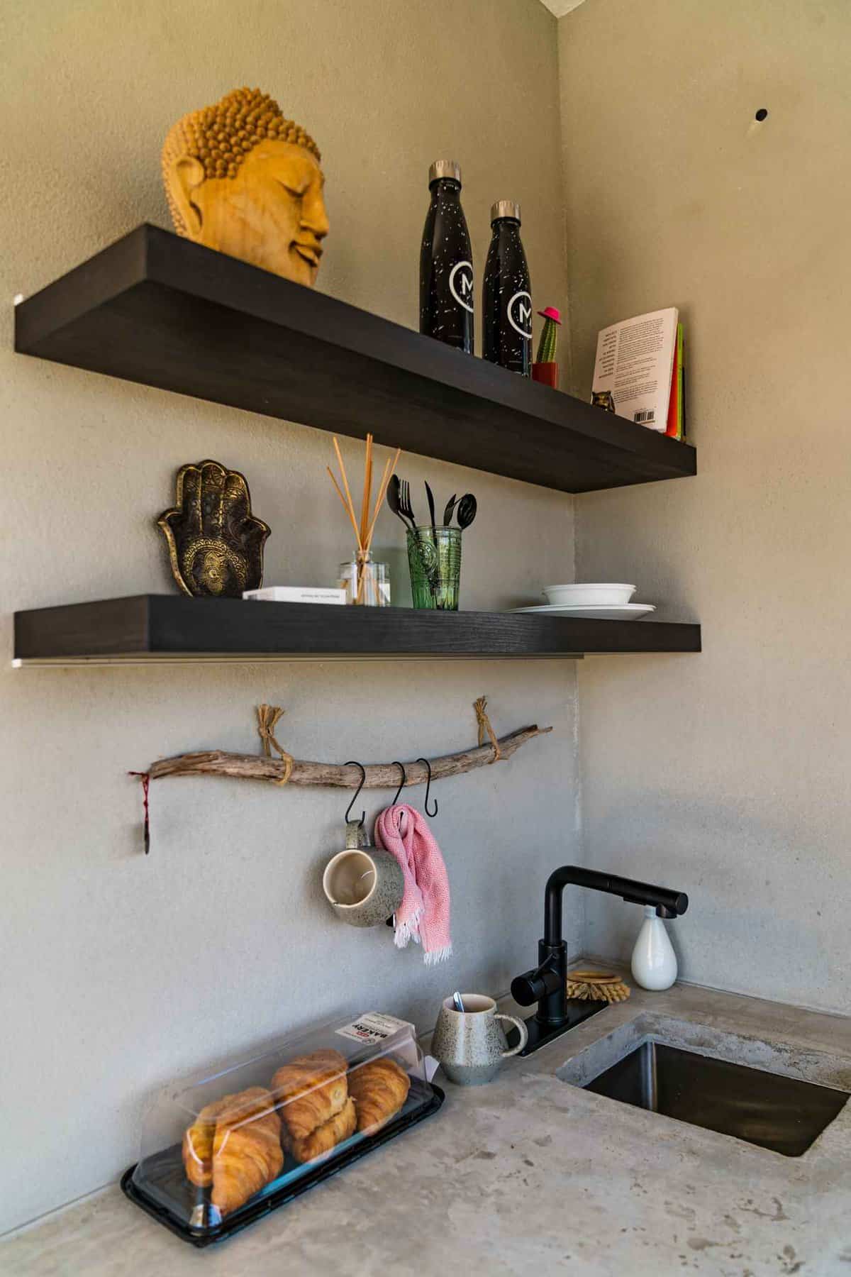 Sink Area with Hanging Shelves