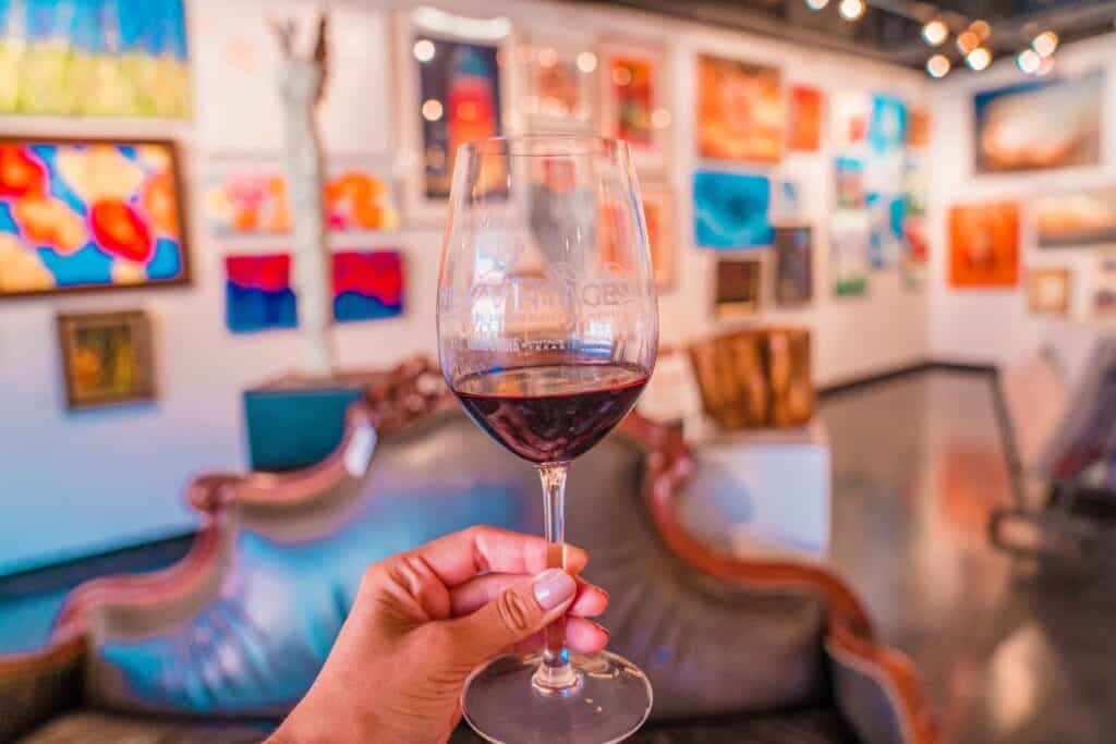 Art gallery in downtown Grapevine along Urban Wine Trail