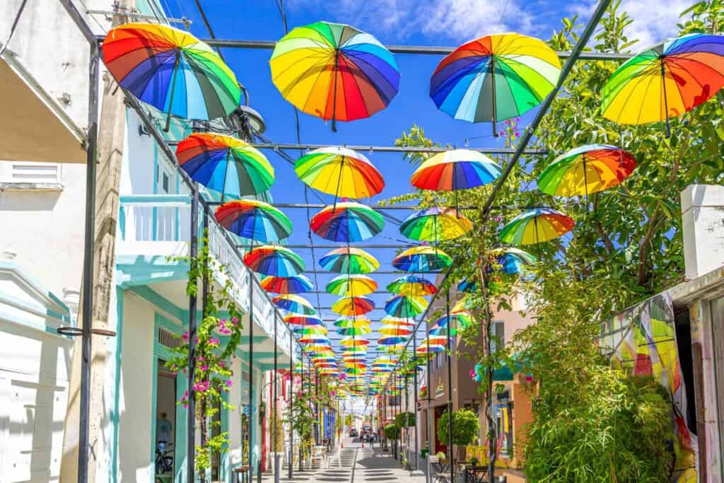 Paso Melosa umbrellas in Puerto Plata 