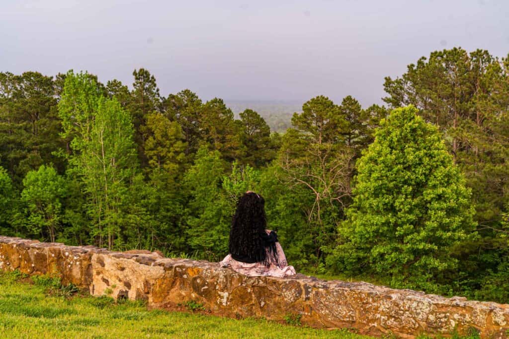 Jessica looking out over Jacksonville from Loves Lookout 