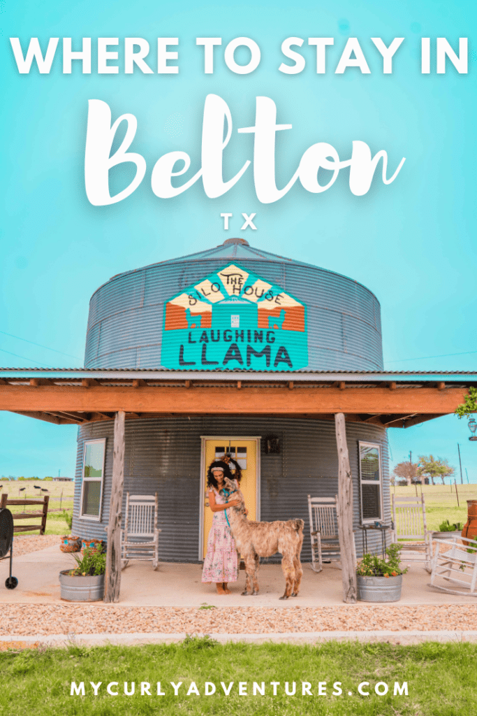 Lady Posing outside the Silo Accommodation with a Llama