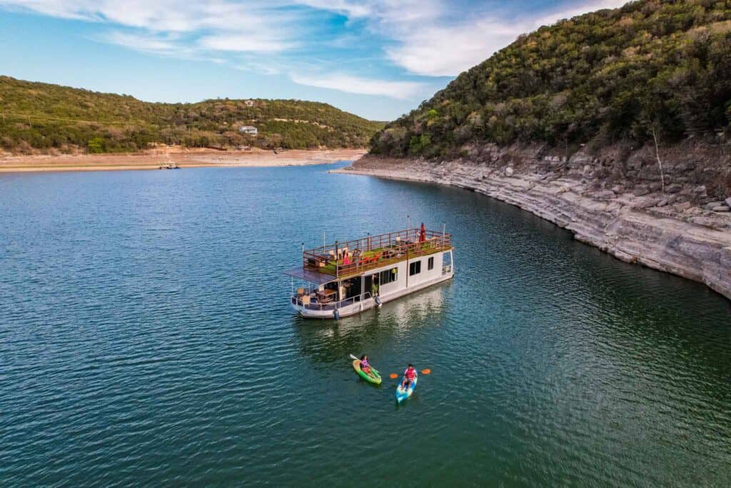 Kayaking Activity Nearby Houseboat