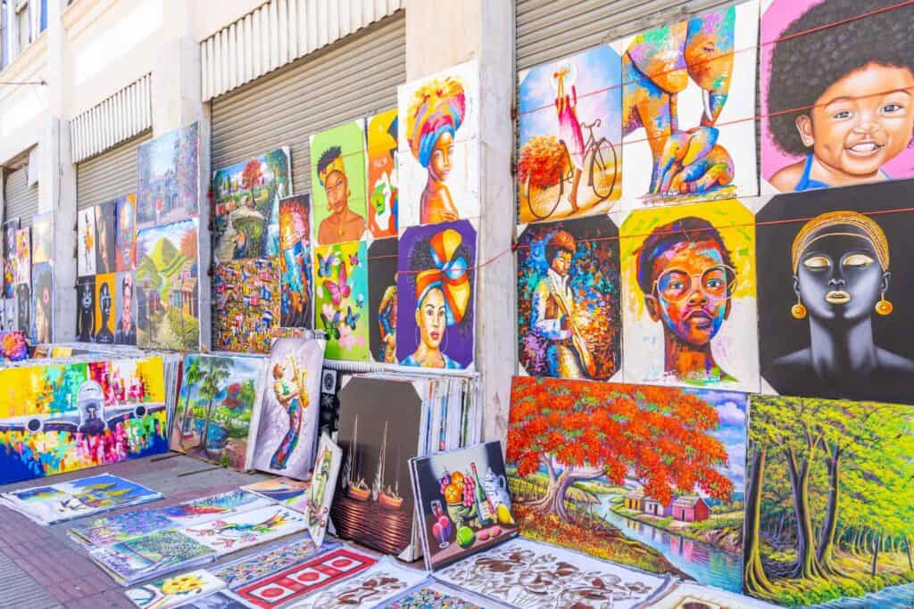 Art displayed in Colonial Zone of Santo Domingo Dominican Republic