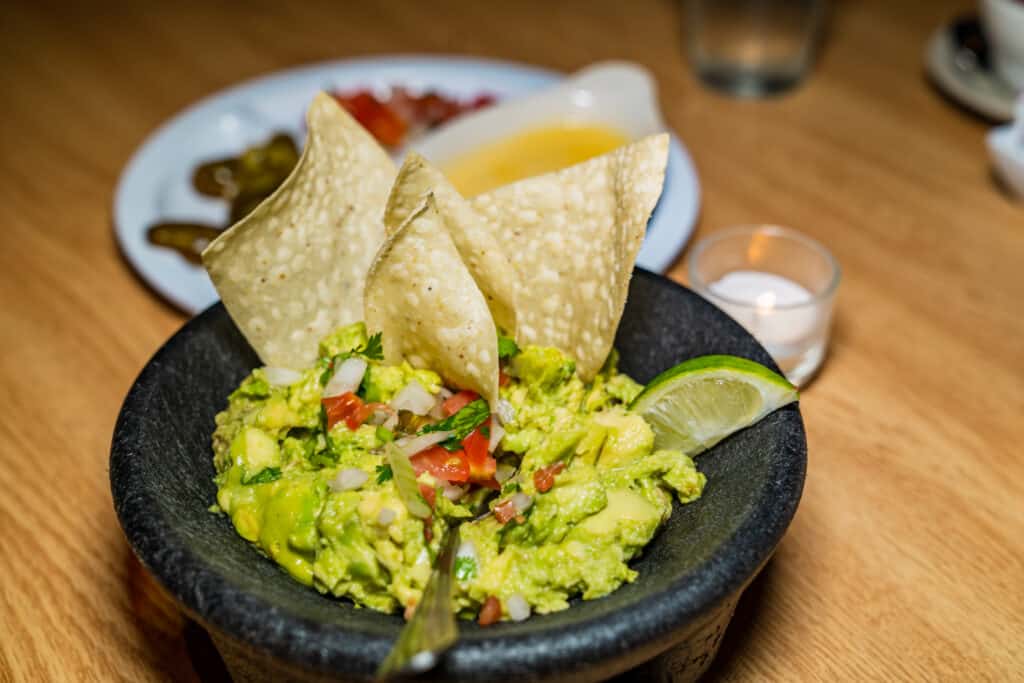 chips and salsa with guacamole