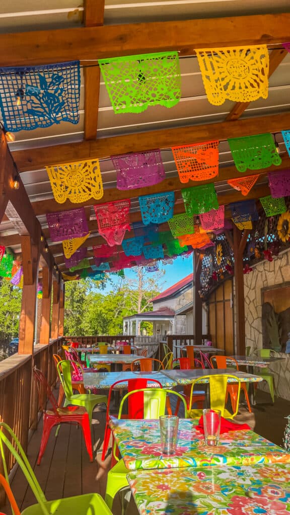 Al Fresco Dining with Colorful Pennant at the Ceiling