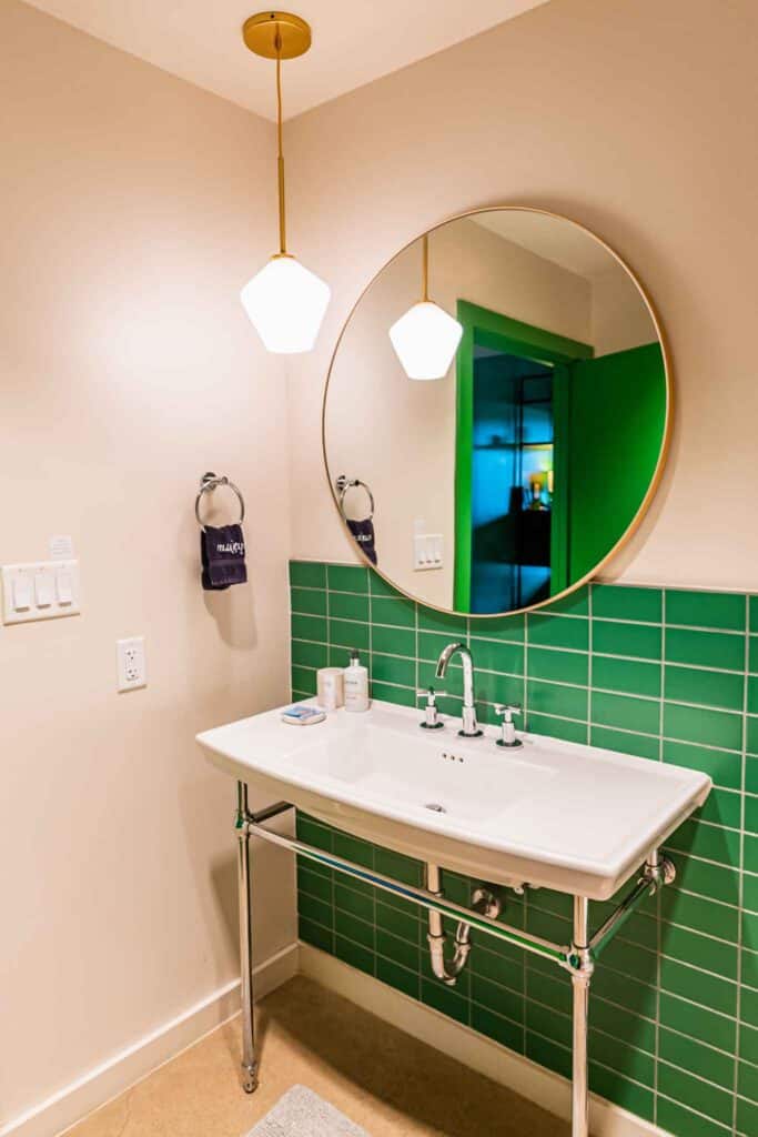 Bathroom Sink and Mirror Area