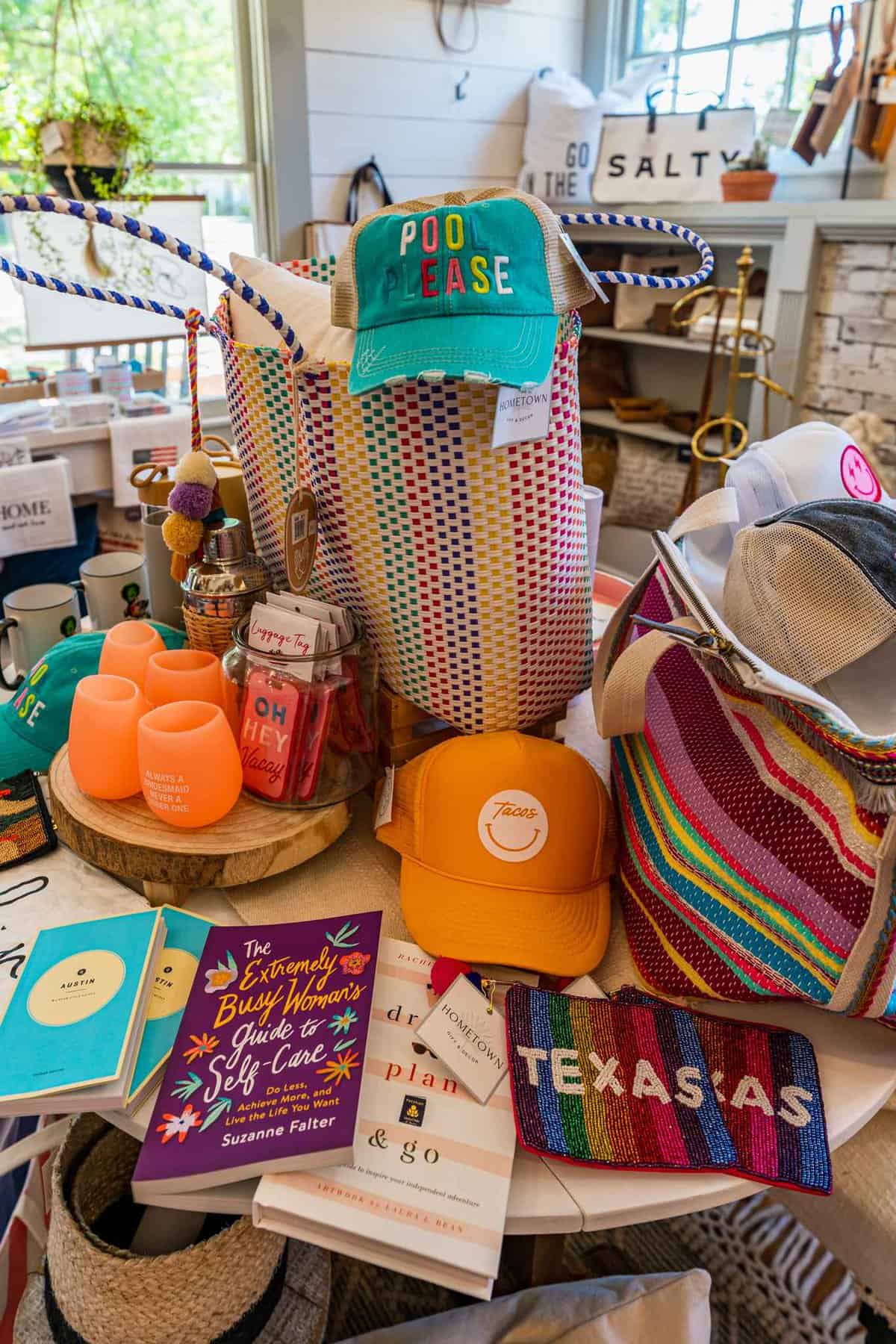 Boutique products on display