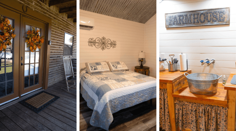 View of porch, master bedroom and kitchen