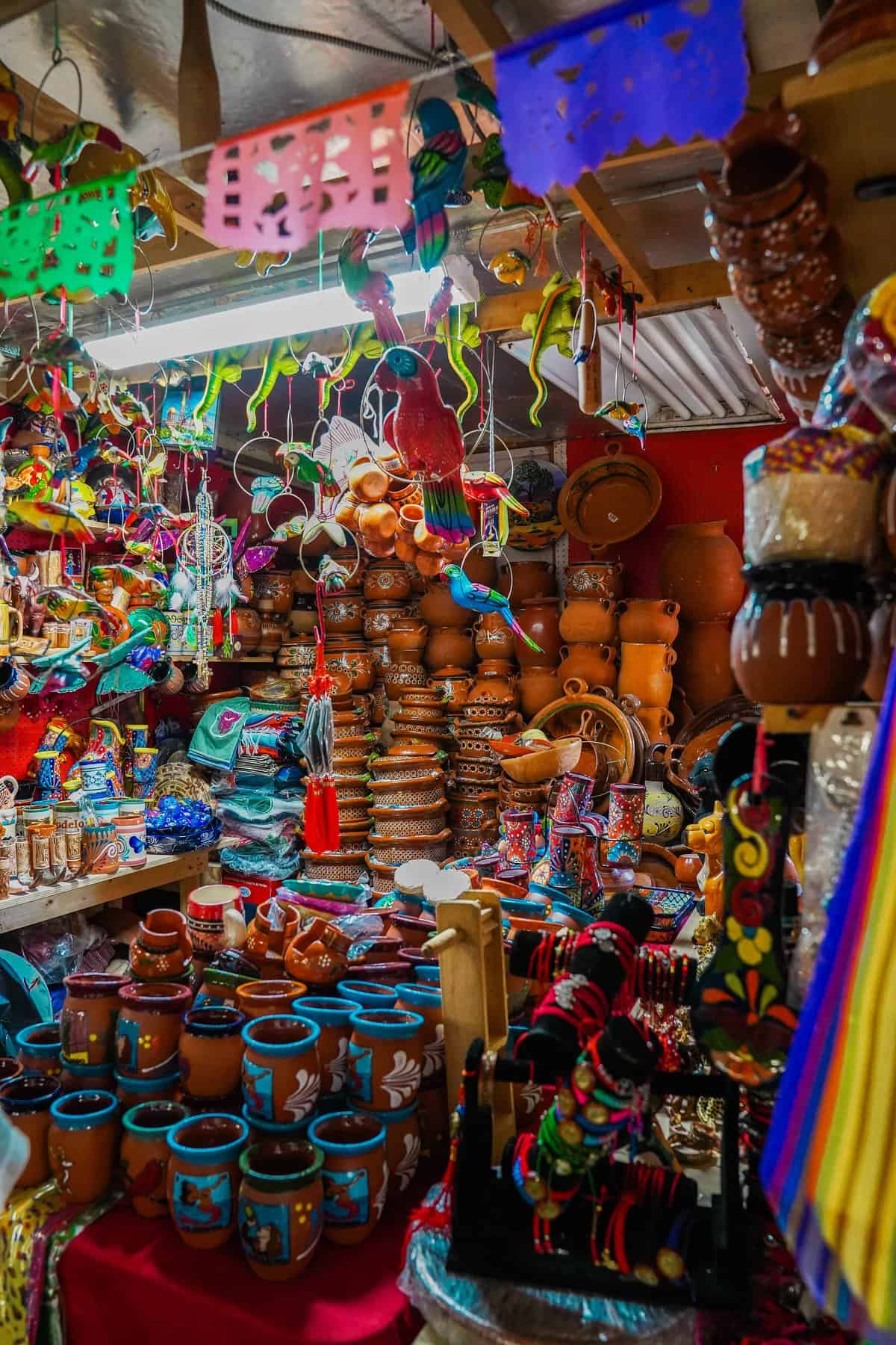 a room full of pottery and other items