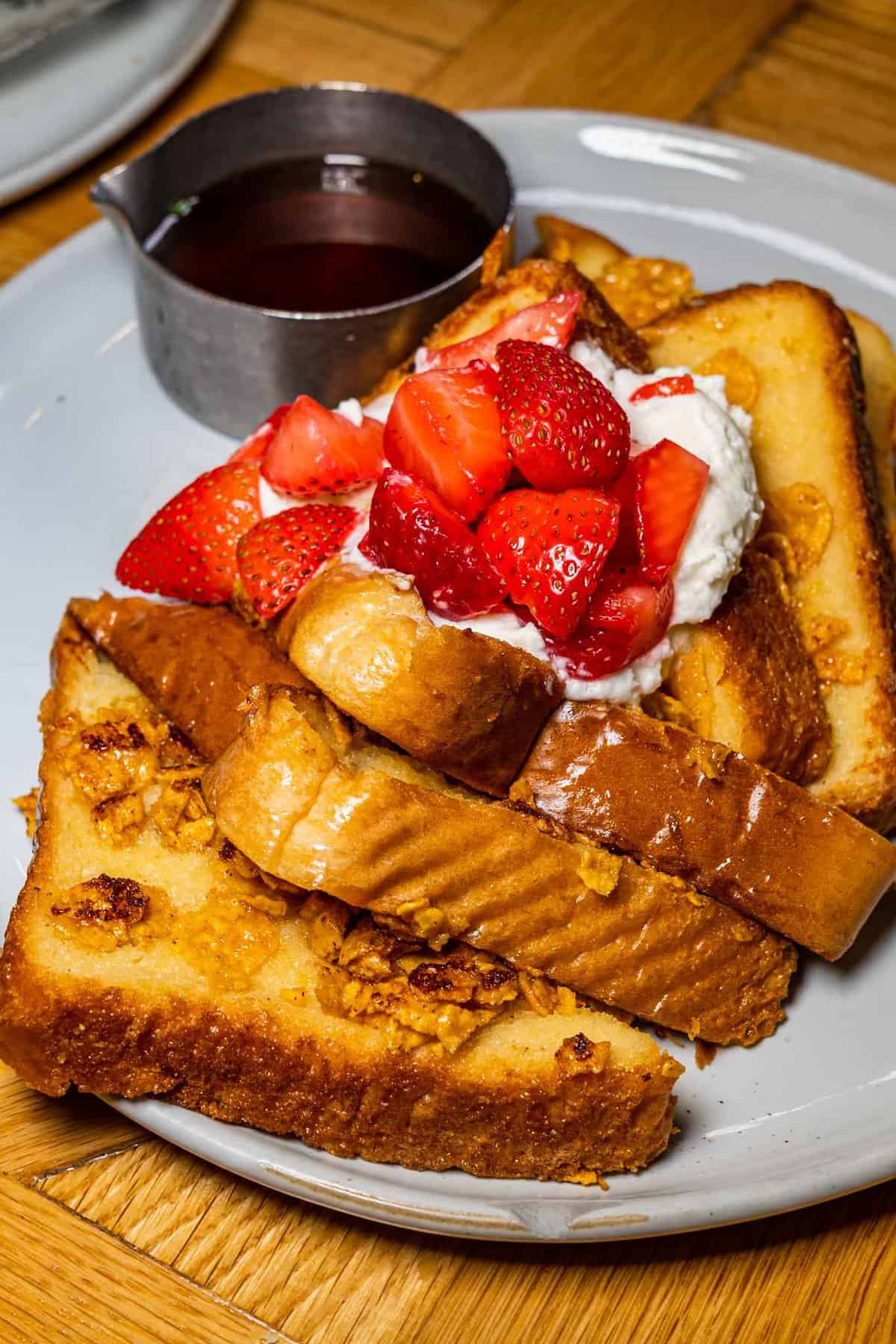 French Toast with Strawberries and Whipped Cream