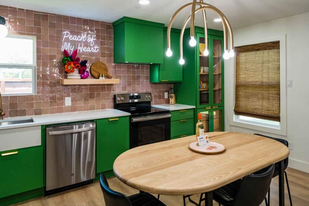 Kitchen Area with Welcome Peach Wine