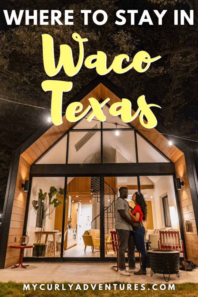 Night Time View of The Live Oak Lake Cabin with Couple Posing