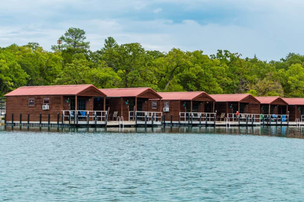 Floating cabins of Lake Murray Resort