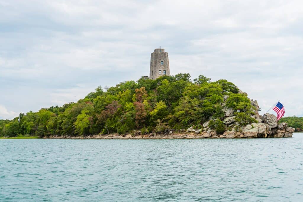 View of Tucker Tower from Lake Murray