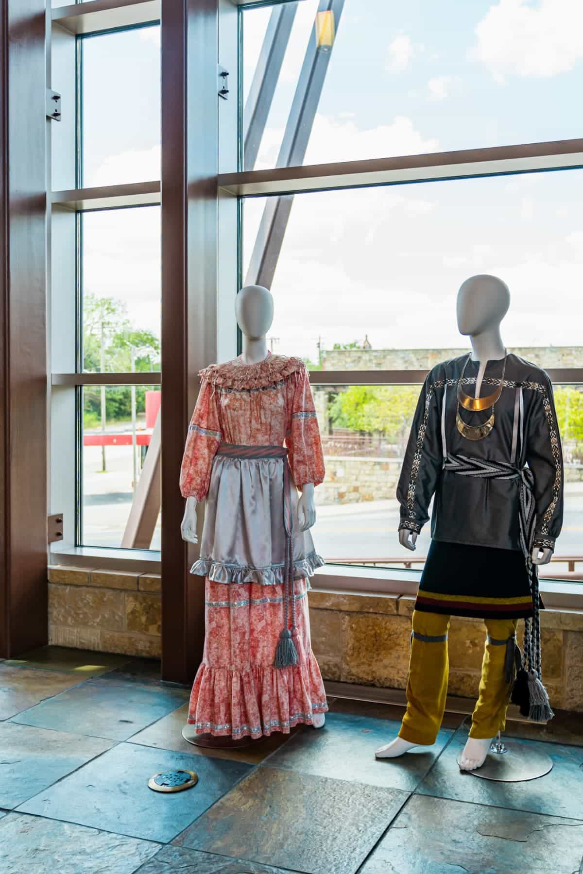 Native outfits on display mannequins