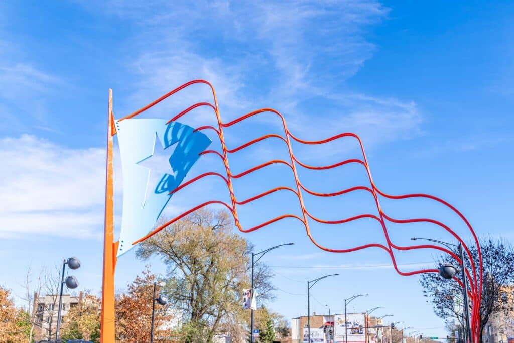 Paseo Boricua metal flags