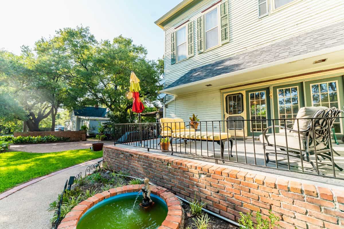 The back porch of the Milton Parker home