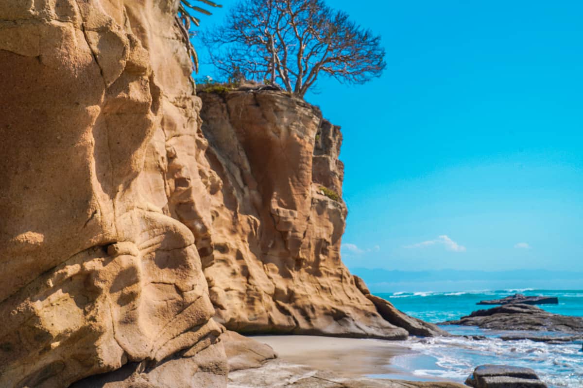 Rocky cliff on the beach