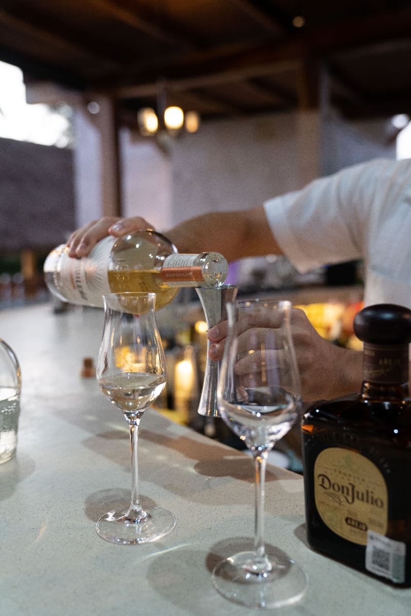 Bartender pouring cocktail