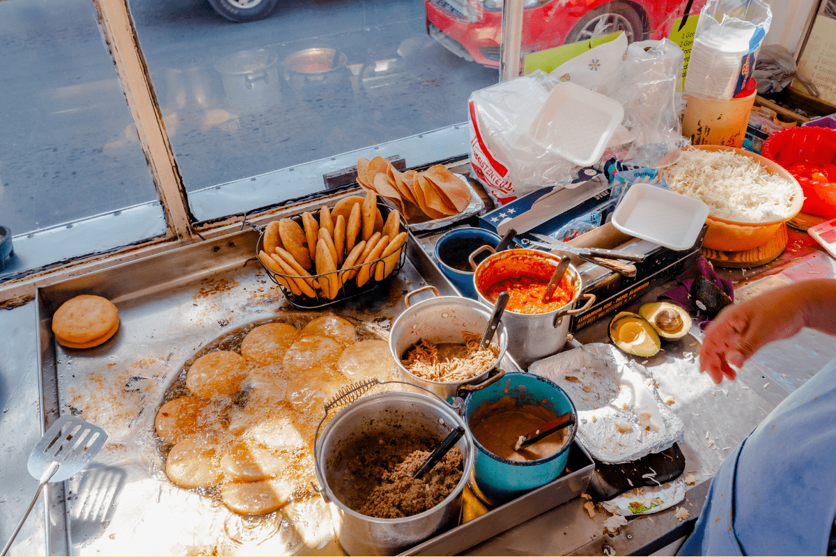 Fat Tacos Cooking Station by the street