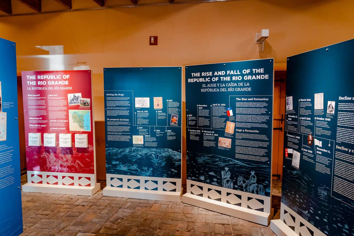 Timeline exhibit of the history of the Republic of the Rio Grande