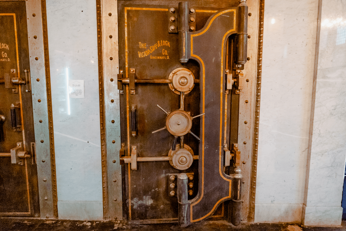 Stainless bank vault door