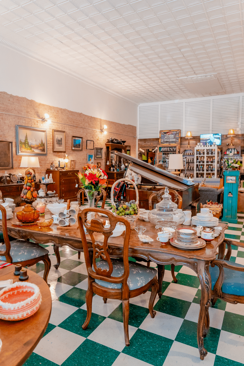 Show room full of antiques