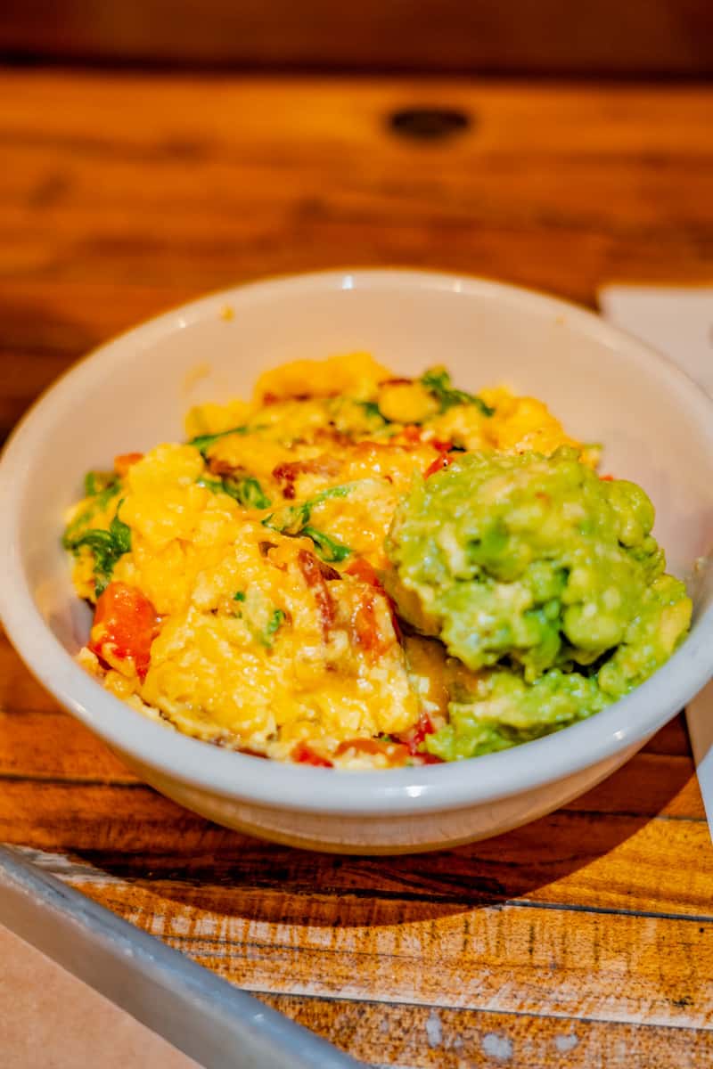 Build your own egg scramble with vegetables