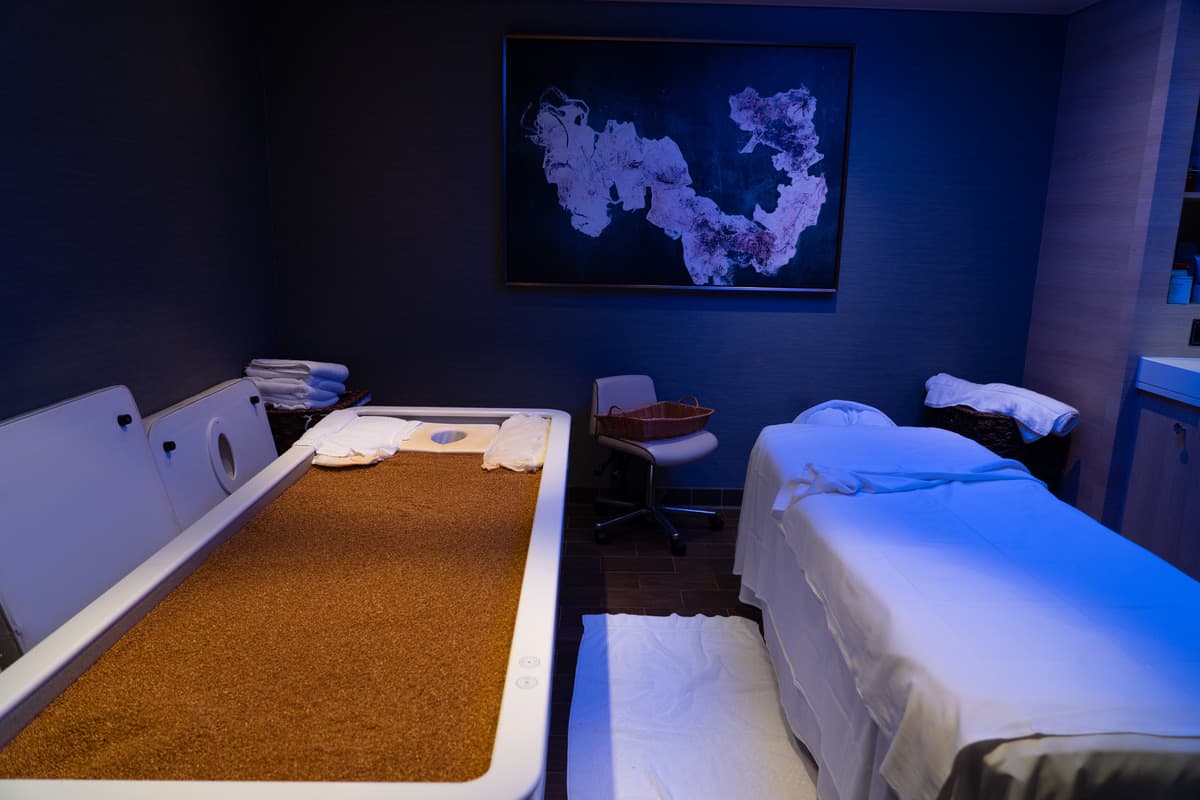 Mineral hot stone massage room on the norwegian bliss ship