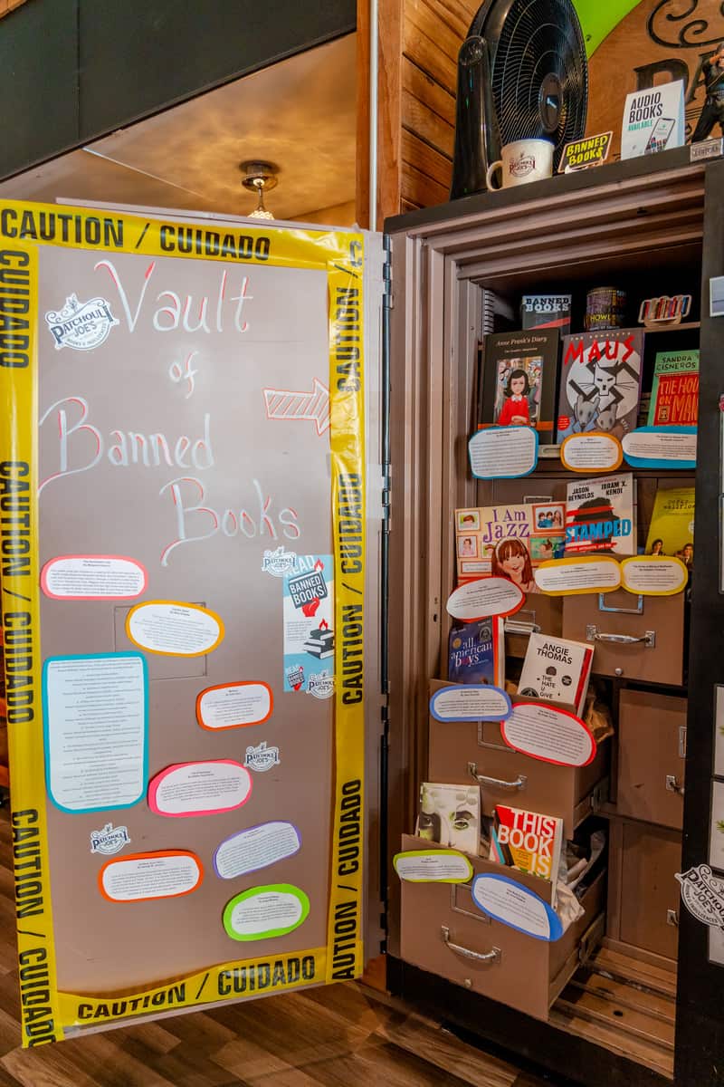 "vault" with banned books inside