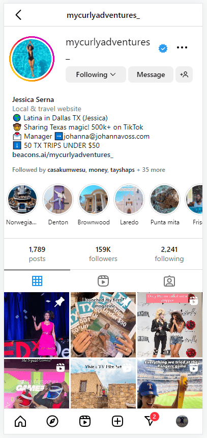 MyCurlyAdventures Instagram Link